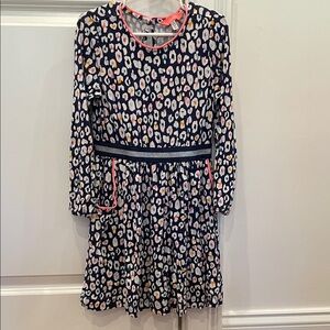 Joules Navy and Pink Patterned Kids Dress Size 5Y